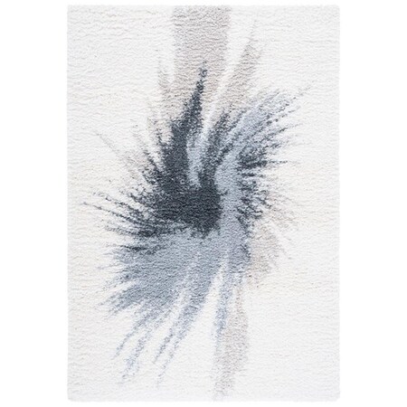 Safavieh 4 x 6 ft. Fontana Shag 894F Power Loomed Rectangle Area Rug; Grey & Ivory FNT894F-4